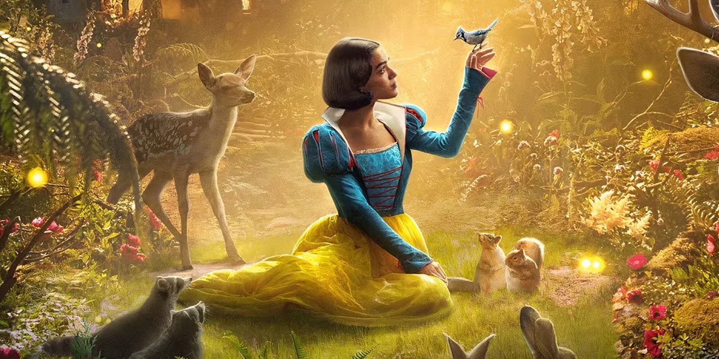 اولین پوستر فیلم Snow White ریچل زگلر در میان حیوانات را نشان می‌دهد